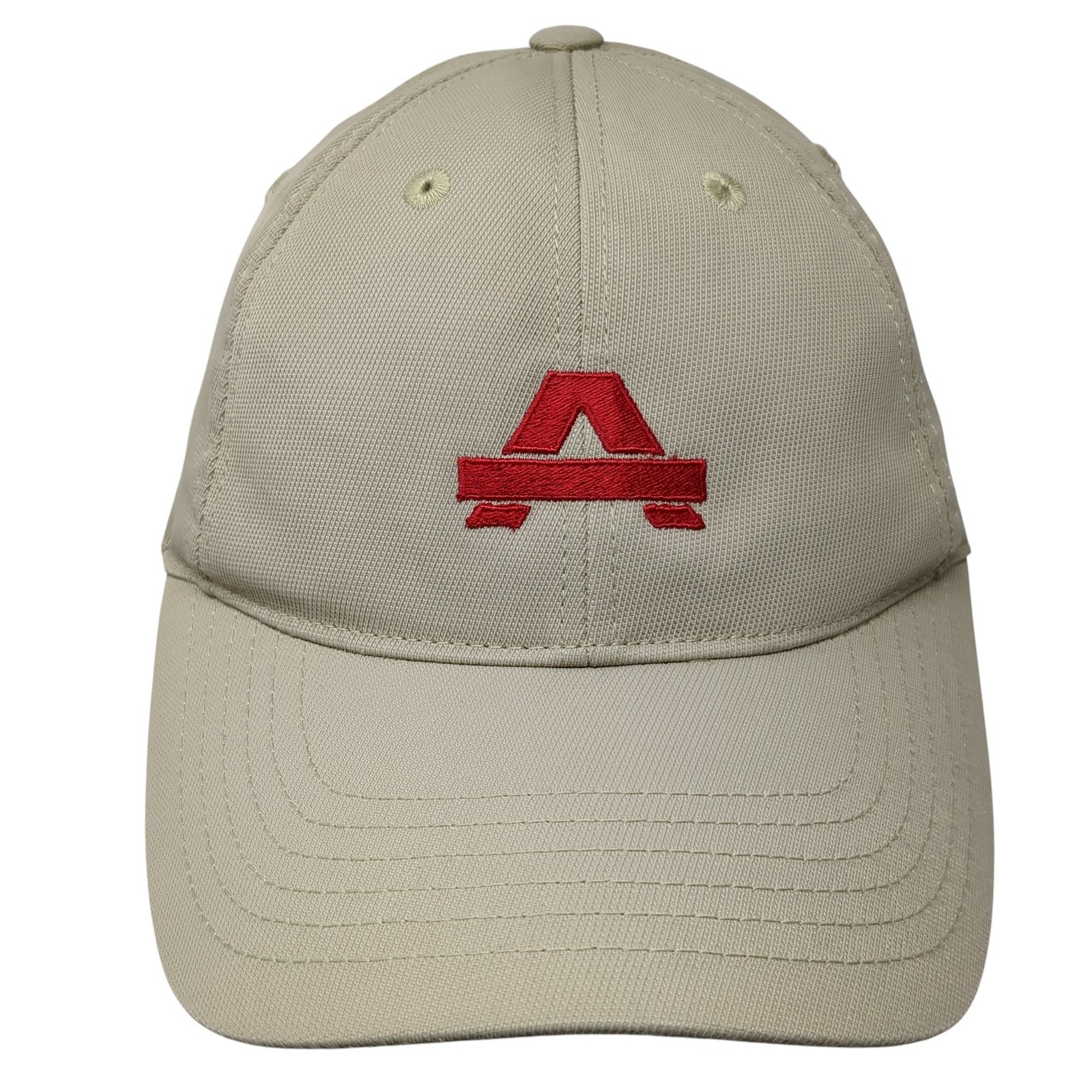 Port Authority Strapback Hat Beige One Size Embroidered Logo Adjustable